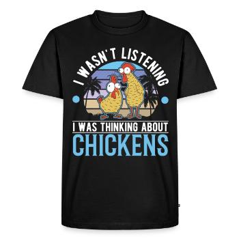 Chicken Chicken Breeding Chicken Farmer - Men's Premium Organic T-Shirt - black - Front - Nico (187cm)