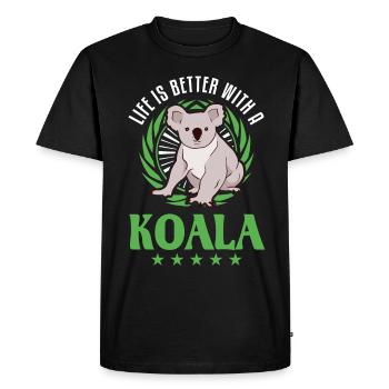 Life is better with a Koala Koala Bear - Men's Premium Organic T-Shirt - black - Front - Nico (187cm)