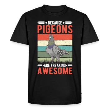 Parce que les pigeons flippent génial Taube - T-shirt Premium bio Homme - noir - Devant - Nico (187cm)