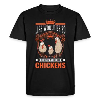 Poulet Élevage de poulet Éleveur de poulet - T-shirt Premium bio Homme - noir - Devant - Nico (187cm)
