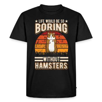 Hamster Owner Golden Hamster Hamster - Men's Premium Organic T-Shirt - black - Front - Nico (187cm)