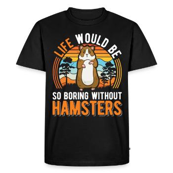 Propriétaire de hamster Golden Hamster Hamster - T-shirt Premium bio Homme - noir - Devant - Nico (187cm)