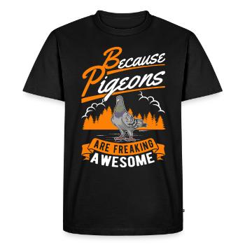 Parce que les pigeons flippent génial Taube - T-shirt Premium bio Homme - noir - Devant - Nico (187cm)