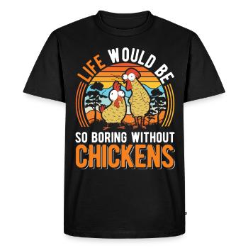 Chicken Chicken Breeding Chicken Farmer - Men's Premium Organic T-Shirt - black - Front - Nico (187cm)