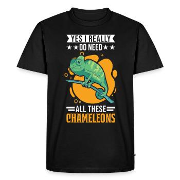 Chameleon Gift Chameleon - Men's Premium Organic T-Shirt - black - Front - Nico (187cm)
