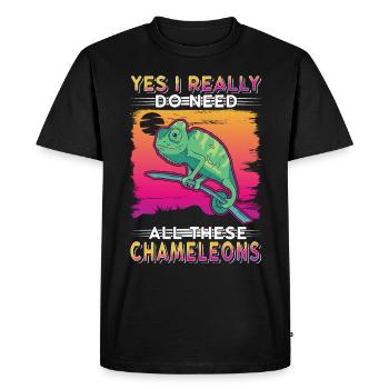 Chameleon Gift Chameleon - Men's Premium Organic T-Shirt - black - Front - Nico (187cm)
