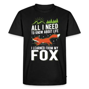 Fox Gift Red Fox - Men's Premium Organic T-Shirt - black - Front - Nico (187cm)