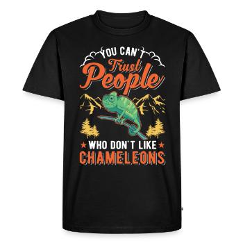 Chameleon Gift Chameleon - Men's Premium Organic T-Shirt - black - Front - Nico (187cm)