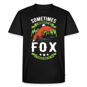 Fox Gift Red Fox - Men's Premium Organic T-Shirt - black - Front - Nico (187cm)