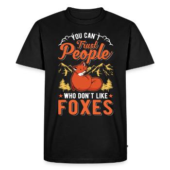 Fox Gift Red Fox - Men's Premium Organic T-Shirt - black - Front - Nico (187cm)