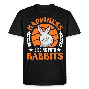 Lapin Chance Lapin Lapin Lapin - T-shirt Premium bio Homme - noir - Devant - Nico (187cm)