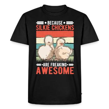 Parce que les poulets Silkie sont impressionnants - T-shirt Premium bio Homme - noir - Devant - Nico (187cm)
