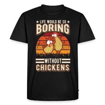 Chicken Chicken Breeding Chicken Farmer - Men's Premium Organic T-Shirt - black - Front - Nico (187cm)