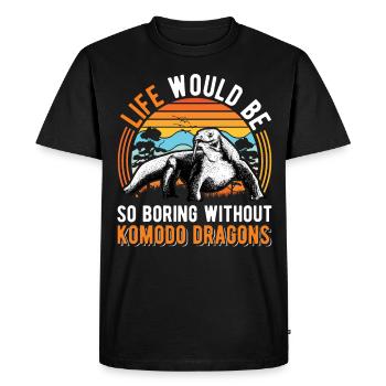 Komodo Dragon Moniteur Lézard Cadeau Komodo Dragon Moniteur yano - T-shirt Premium bio Homme - noir - Devant - Nico (187cm)