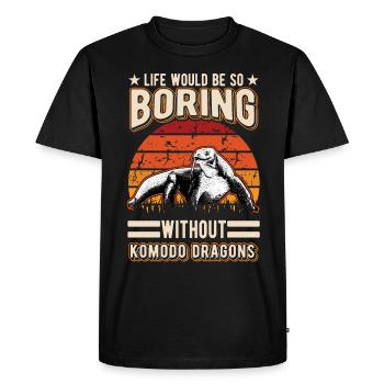 Komodo Dragon Moniteur Lézard Cadeau Komodo Dragon Moniteur yano - T-shirt Premium bio Homme - noir - Devant - Nico (187cm)