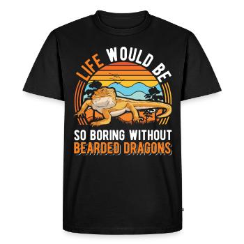 Bearded Dragon Pogona Gift - Men's Premium Organic T-Shirt - black - Front - Nico (187cm)