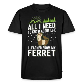 Ferret saying Ferret - Men's Premium Organic T-Shirt - black - Front - Nico (187cm)