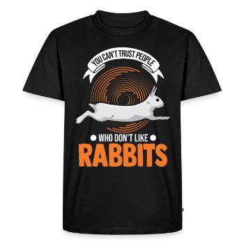 Rabbit Rabbit Rabbit - Men's Premium Organic T-Shirt - black - Front - Nico (187cm)
