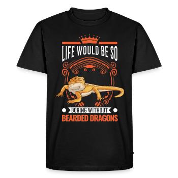 Bearded Dragon Pogona Gift - Men's Premium Organic T-Shirt - black - Front - Nico (187cm)