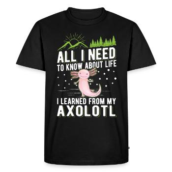 Axolotl Gift Tailed Amphibian - Men's Premium Organic T-Shirt - black - Front - Nico (187cm)