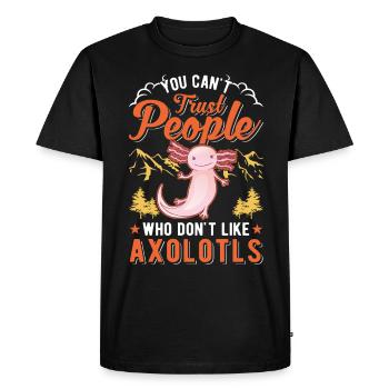 Axolotl Gift Tail Amphibian Axolotl - Men's Premium Organic T-Shirt - black - Front - Nico (187cm)