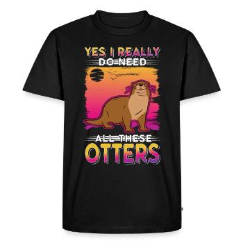 Loutre Cadeau Loutre Loutre Loutre Loutre de mer - T-shirt Premium bio Homme - noir - Devant - Nico (187cm)