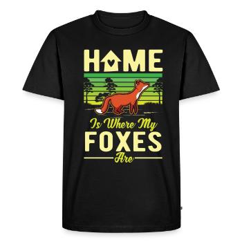 Home is where my Foxes are Fuchs - Men's Premium Organic T-Shirt - black - Front - Nico (187cm)