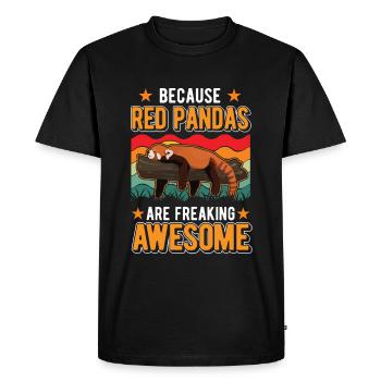 Red Panda Cadeau Panda Rouge - T-shirt Premium bio Homme - noir - Devant - Nico (187cm)