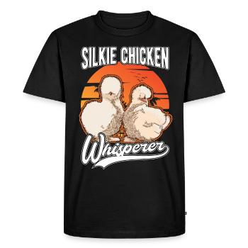 Silkie Chicken Whisperer Silk Chicken Whisperer - Men's Premium Organic T-Shirt - black - Front - Nico (187cm)
