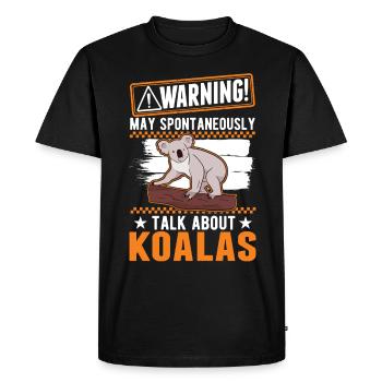 Warning Koala lover Koala Bear - Men's Premium Organic T-Shirt - black - Front - Nico (187cm)