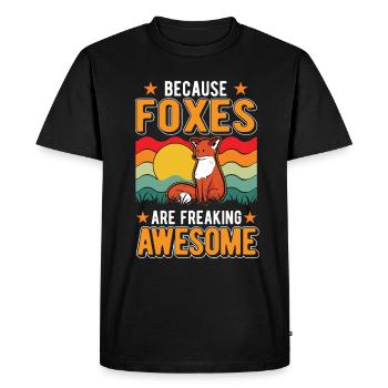 Because Foxes are freaking awesome Fuchs - Men's Premium Organic T-Shirt - black - Front - Nico (187cm)