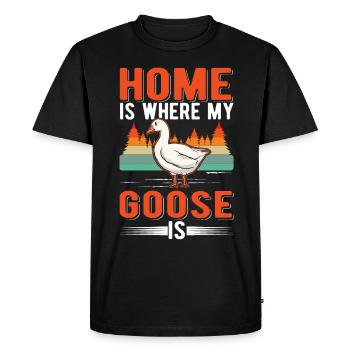 Home is where my Goose is Geese Goose Goose - Men's Premium Organic T-Shirt - black - Front - Nico (187cm)