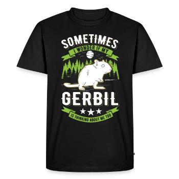 Gerbille Cadeau Rat de course Gerbille - T-shirt Premium bio Homme - noir - Devant - Nico (187cm)