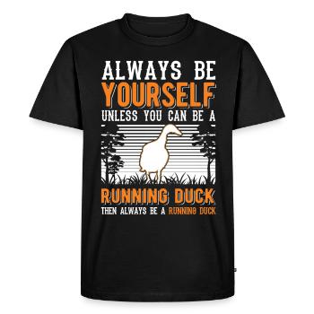 Indian Running Duck Gift Running Duck - Men's Premium Organic T-Shirt - black - Front - Nico (187cm)