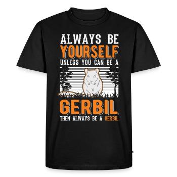 Gerbil Gift Racing Rat Gerbil - Men's Premium Organic T-Shirt - black - Front - Nico (187cm)