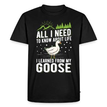 Geese Gift Goose Lover Goose Breeder - Men's Premium Organic T-Shirt - black - Front - Nico (187cm)