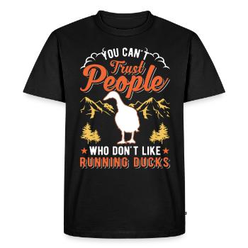 Indian Runner Duck Gift Running Duck - Men's Premium Organic T-Shirt - black - Front - Nico (187cm)