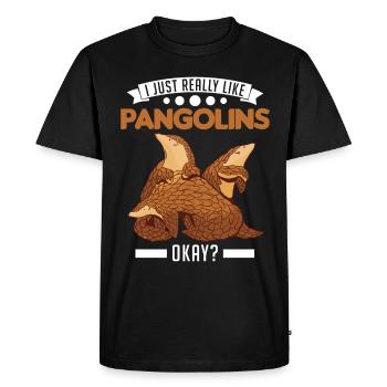 J’aime vraiment les pangolins, d’accord - T-shirt Premium bio Homme - noir - Devant - Nico (187cm)