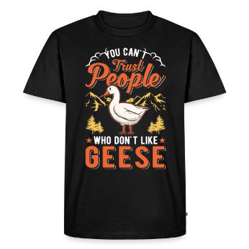 Oies Cadeau Goose Lovers Goose Éleveurs d’oies - T-shirt Premium bio Homme - noir - Devant - Nico (187cm)