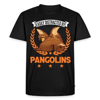 Easily distracted by Pangolins - Men's Premium Organic T-Shirt - black - Front - Nico (187cm)