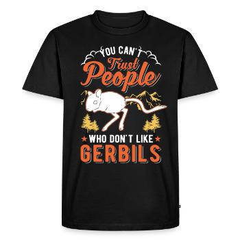 Gerbil Gift Racing Rat Gerbil - Men's Premium Organic T-Shirt - black - Front - Nico (187cm)