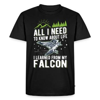 Falcon Gift Falcon Breeding Falcon Breeder Falconer - Men's Premium Organic T-Shirt - black - Front - Nico (187cm)