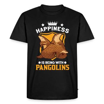 Happiness is being with Pangolins Schuppentier - Men's Premium Organic T-Shirt - black - Front - Nico (187cm)