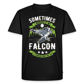 Falcon Gift Falcon Breeding Falcon Breeder Falconer - Men's Premium Organic T-Shirt - black - Front - Nico (187cm)
