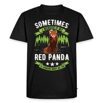Red Panda Cadeau Chat Ours Panda Rouge - T-shirt Premium bio Homme - noir - Devant - Nico (187cm)
