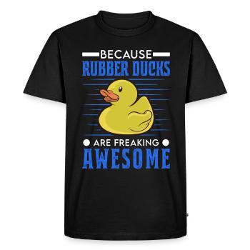 Parce que les canards en caoutchouc sont géniaux - T-shirt Premium bio Homme - noir - Devant - Nico (187cm)