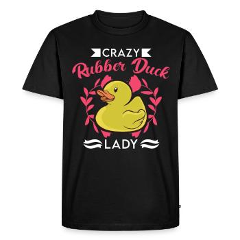 Canard en caoutchouc fou Lady Gummiente - T-shirt Premium bio Homme - noir - Devant - Nico (187cm)