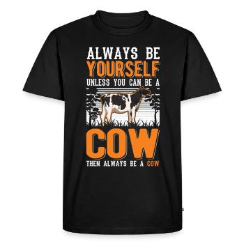 Cow Gift Farmer Cattle Breeder Cows - Men's Premium Organic T-Shirt - black - Front - Nico (187cm)