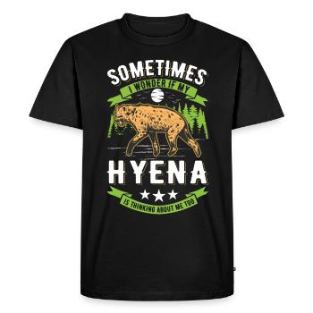 Hyène Cadeau Aardwolf Hyène - T-shirt Premium bio Homme - noir - Devant - Nico (187cm)
