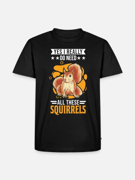 Eichhörnchen Geschenk Grauhörnchen Squirrel - Männer Premium Bio T-Shirt - Schwarz